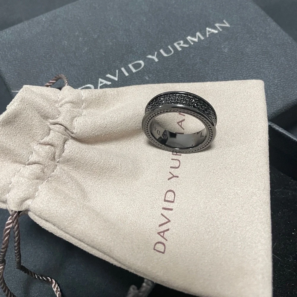 David Yurman Black Rotating Braided Band Ring